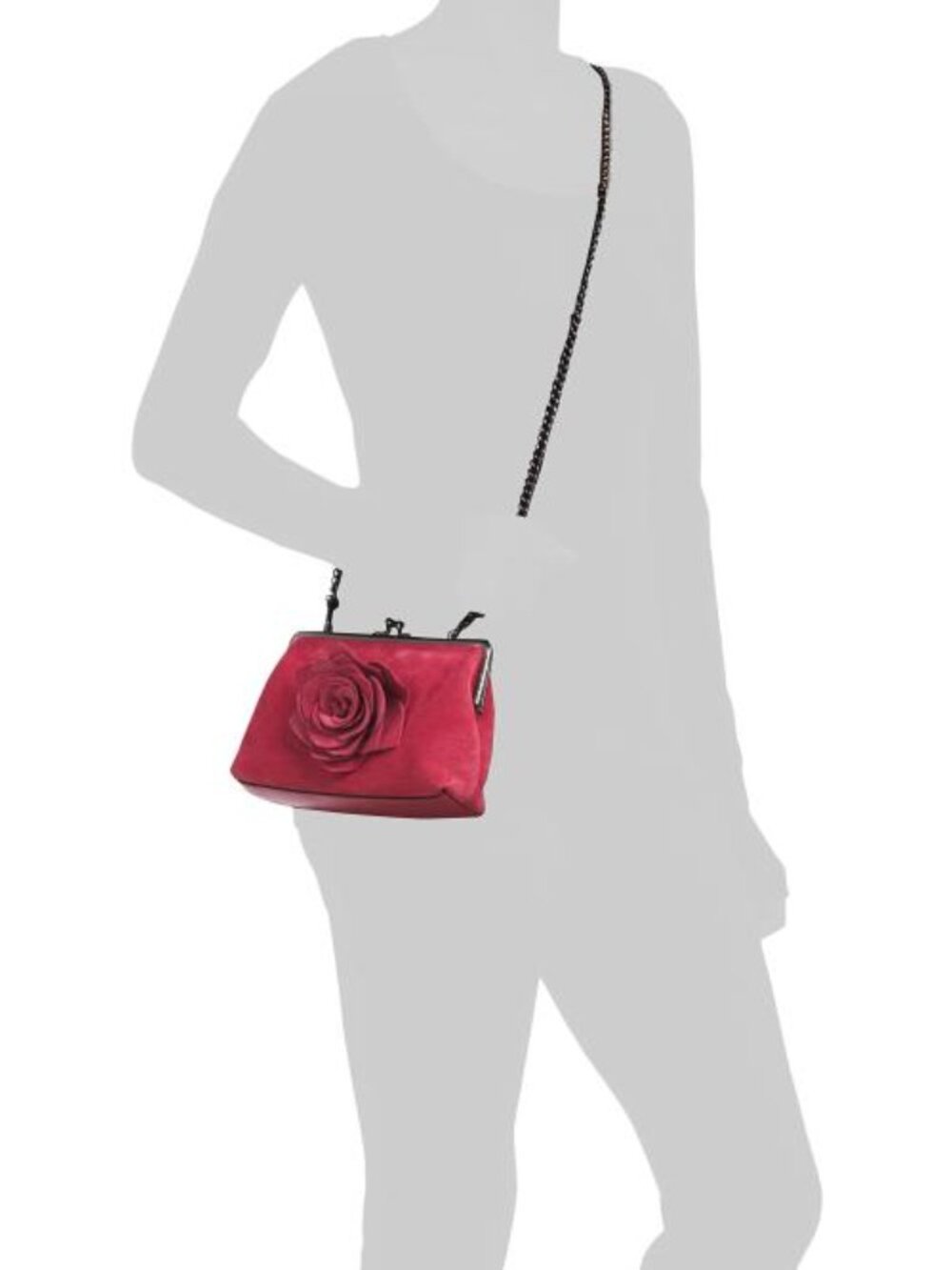 PATRICIA NASH Suede Borriana Framed Clutch With Chain Strap - Picture 5 of 5